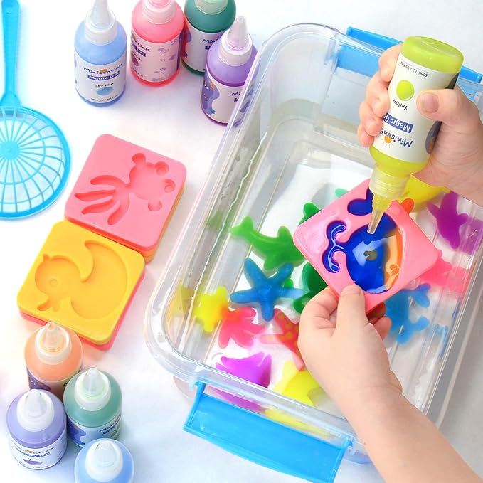 Magic Water Elf Toy Kit - Aqua Art Water Fairy Gel Kit for Kids - 10 Colors Magic Gel Water Pets - DIY Squishy Maker Set - Make Your Own Squishies Toy Crafts Party Favor for Boys & Girls Ages 6-12