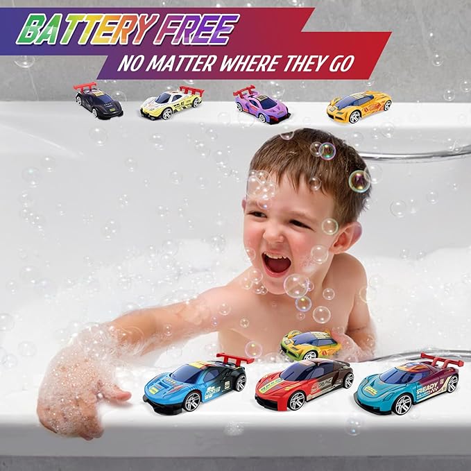 Color Changing Cars Toys Bath Toys for Ages 5-7 Pool Toys Water Toys Outdoor Toys for Kids Ages 4-8 Boys Gifts Cars Themed Party Favors Goodie Bag Stuffers Funny Gifts for Kids Sensory Die-Cast Toys