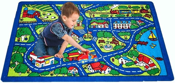 Kids Rug Children Area Rug - Non Skid Gel Backing (8' X 11')