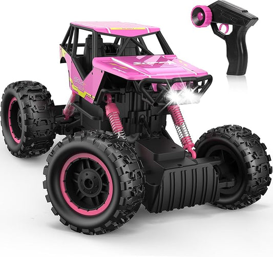 DOUBLE E 1:12 RC Monster Truck - 4WD Off-Road Remote Control Car, Dual Motors, Headlights, Rechargeable, Gift for Boys & Girls