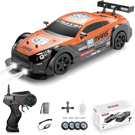 RC Drift Car 2.4GHz 1:16 Scale 4WD High Speed RC Drifting Car Remote Control Cars with LED Lights Rechargeable Battery and Drifting Tires Racing Toy Cars for Adults Boys Girls Kids