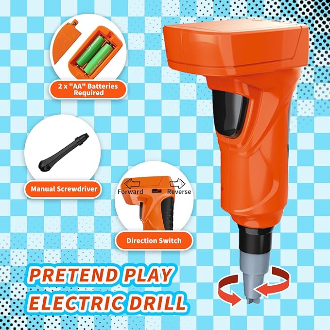 Pup Go 3-in-1 Take Apart Car for Boys with Electric Drill, 43Pcs Construction Toy Truck, Build Your Own Car with Play Tools, Ideal STEM Gift for Kids Children Ages 3 4 5 6 7 Year Orange