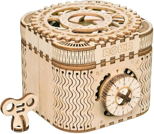 ROKR 3D Wooden Puzzle Mechanical Treasure Box Model DIY Brain Teaser Projects for Adult Kid Age 14+