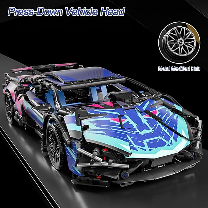 Sport Race Car Building Block Sets for Adults Boys,Racing Supercar Toys Kits Collectible 1:14 MOC Model Construction Birthday Gifts for Teens Age 8-12 12-16,8 9 10 11 12 13 14 14+(1314 PCS)