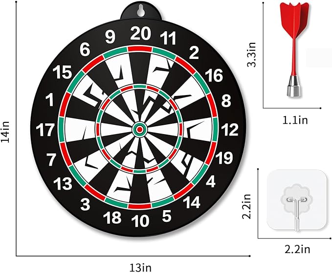 Bennol 14 PCS Double-Sided Magnetic Dart Board Toys for Kids Boys, Kids Dart Board Toys Gifts for 3 4 5 6 7 8 9 10 11 12 Year Old Boys Kids, Indoor & Sport Outdoor Party Play Game Toys Birthday Gifts