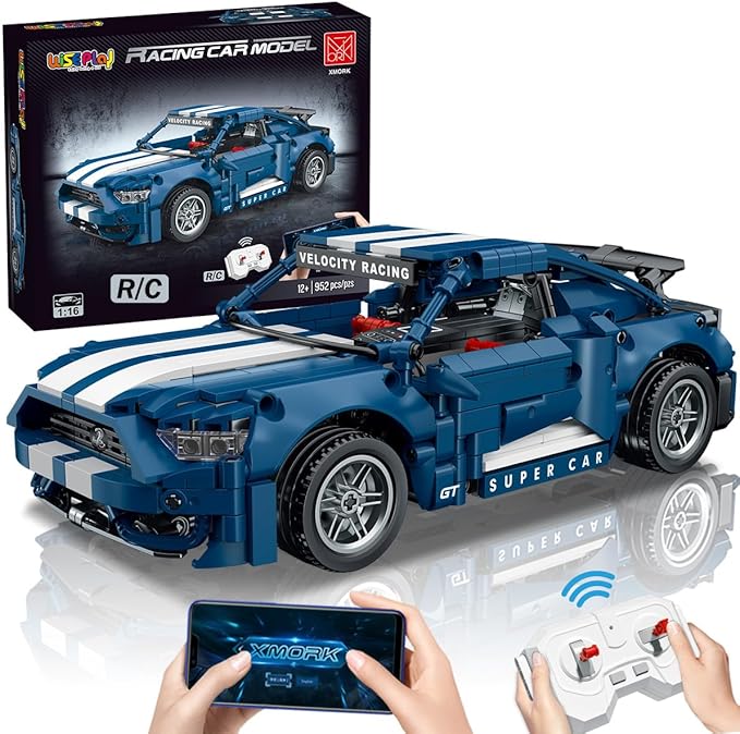WISEPLAY Model Car Kits to Build for Adults - STEM Projects for Kids Ages 8-12 - Build Your Own Remote Control Building Car Kit - Great STEM Building Sports Car Gift 952 Pieces