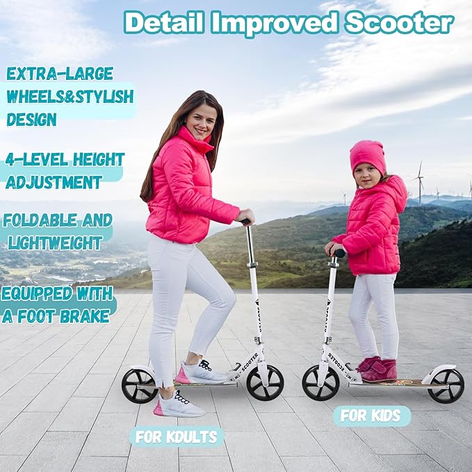 TEMBOOM Scooter Kids Scooters for Kids 6+&Adult,for Kids, Adjustable Handlebar, Foldable Scooter for Kids, Teen