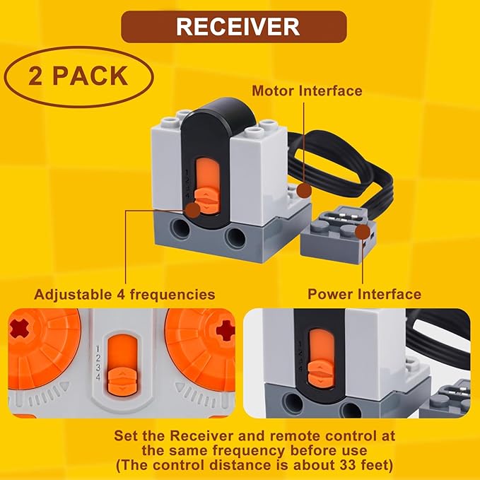 40pcs Power Function Motor Set for Lego Technic - Unleash Creativity with M, L, XL, Servo, Train Motors, Remote Control, Battery Boxes, Receivers, Light Cable, Switch, Extension Wires