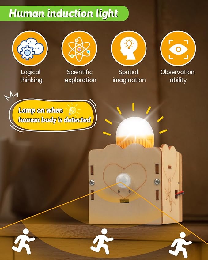 Poraxy STEM Kits for Kids Age 8-10-12, 6 in 1 Science Kits, Wooden 3D Puzzles, Toys for Ages 8-13, Building Projects Crafts Model Kits, Birthday Gifts for Boys Girls Ages 7 8 9 10 11 12 13 Years Old