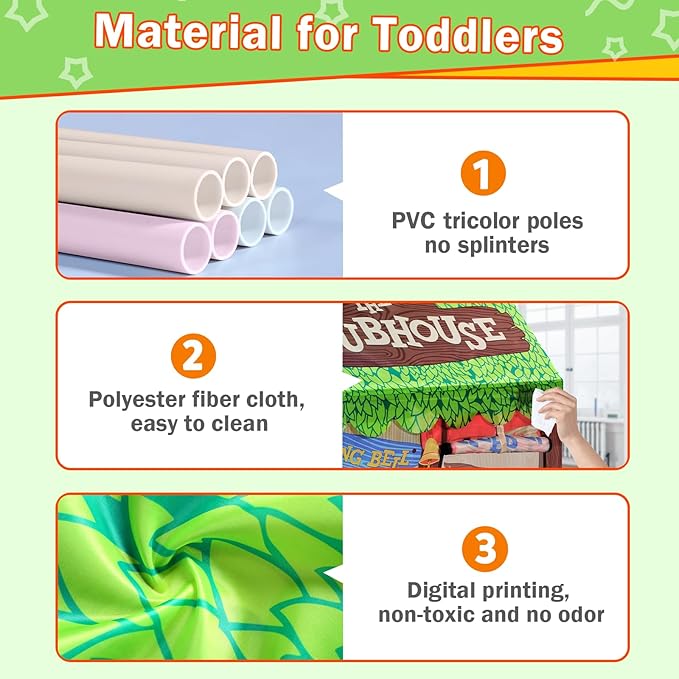 Indoor Kids Play Tents for Toddlers: with Star Lights - Cute Boys Girls Playhouse Tent Kids Fort Children Toys Tent for Christmas Birthaday