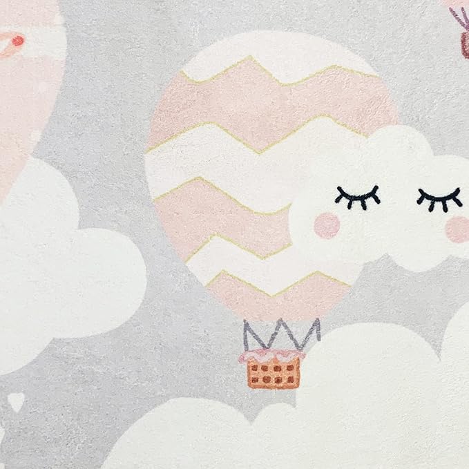 ABREEZE Kids Rug Play Mat Ultra Soft Rugs for Kids Room, 4'x5.3' Non Slip Cartoon Children Nursery Rug Baby Rug Area Rug Kids Carpet for Bedroom Decor Playroom Living Room