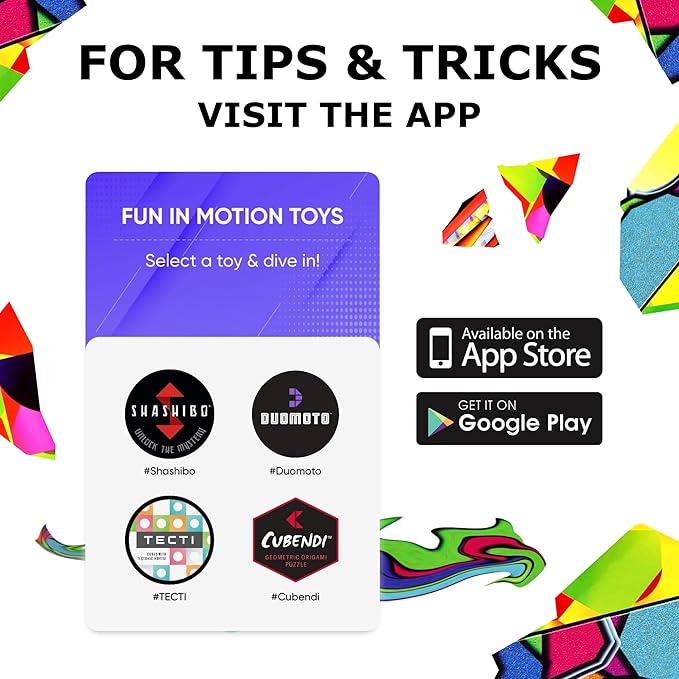 SHASHIBO Shape Shifting Box - STEM Magnetic Fidget Cube That Transforms Into Over 70 Shapes, Download Fun in Motion Toys Mobile App (Stained Glass)