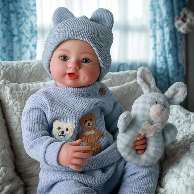 BABESIDE Realistic Reborn Baby Dolls Boy - Ailsa 17 Inch Lifelike Newborn Baby Doll Handmade Real Life Baby Dolls Reborn Toddler with Soft Cloth Body Gift Toys for Kids Age 3 +