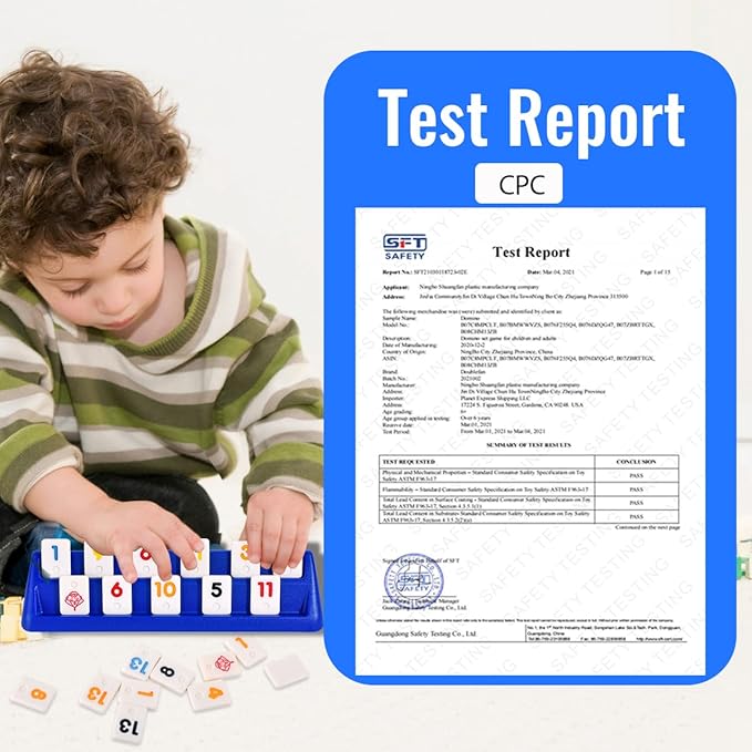 Doublefan Mini Rummy Cube Game, Mini Size Rummy Set with Portable Canvas Bag, Small Travel Board Game for Adult and Kids,160 Tiles, 6 Playing Rack, 1 Dice (2-6 Players)