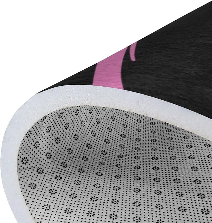 Kids Rug, Classroom Carpets Playmat Rugs, 5x7 Ft Kids Carpet with Rubber Backing, Colorful Circles Children's Classroom Seating Rug Nursery Rugs for Kids Room, Playroom or Elementary, Black, Seats 12