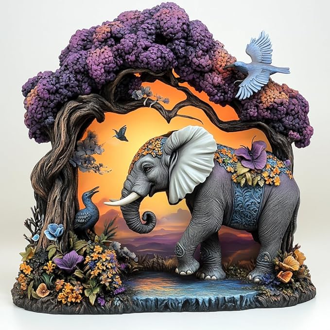 Wooden Puzzles for Adults, Elephant Jigsaw Puzzles 500 Pieces, Unique Shaped Puzzle for Adults and Kids, Christmas Birthday Gift Family Game 16.5 x 16.9 Inch