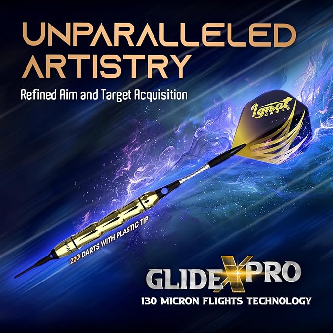 IgnatGames Darts Plastic Tip Sets - 6/12 Pack Soft Tip Darts for Electronic Dartboard with Brass Barels and Aluminum Shafts - 100 Extra Tips and 16 Flights, Wrench & Innovative Case