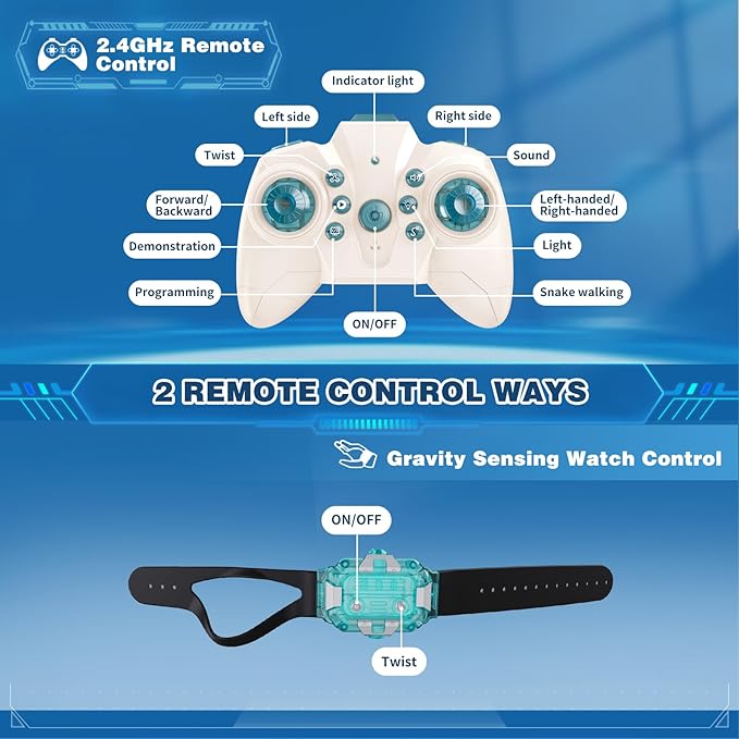 Gesture Sensing Stunt RC Car, 6 Year Old Boy Birthday Gift, Remote Control Car Toys for Ages 8-12 4-7, Type-C Charging, Modular Battery, Cool Stuff for Boys, Ideal for 10 Year Old Boy Gifts (Blue)