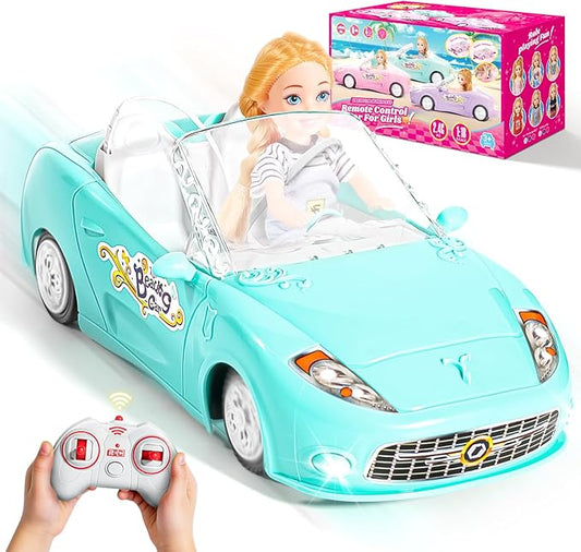 Blue Remote Control Car for Girls, 1:18 Scale RC Cars with LED Light, 2.4 GHZ Pink Truck Toy for Toddlers Kids, Birthday R/C Toys for Boys Girls Aged 4-7 (Batteries Not Included)