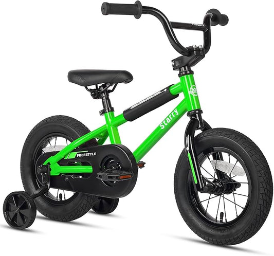 12 14 16 18 Inch Kids Bike BMX Style Bicycle with Training Wheels Coaster Brake for 1-10 Years Old Toddlers Boys Girls Multiple Colors