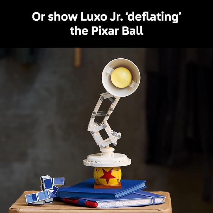 LEGO Ideas Disney Pixar Luxo Jr. - Room Decor and Building Set for Adults - Office and Desk Decor for Women and Men, Ages 18+ - Brick-Built Lamp DIY Kit - Collectible Gift Idea for Movie Fans - 21357