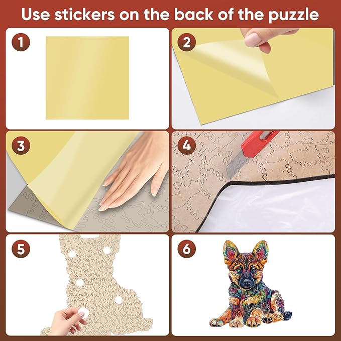 German Shepherd Puzzle for Adults and Kids,500 Pieces Unique Shaped Puggy Jigsaw Puzzles for Kids and Adults,Best Gifts for Puzzle Lovers and Famliy Games,18.42x17.3 Inches