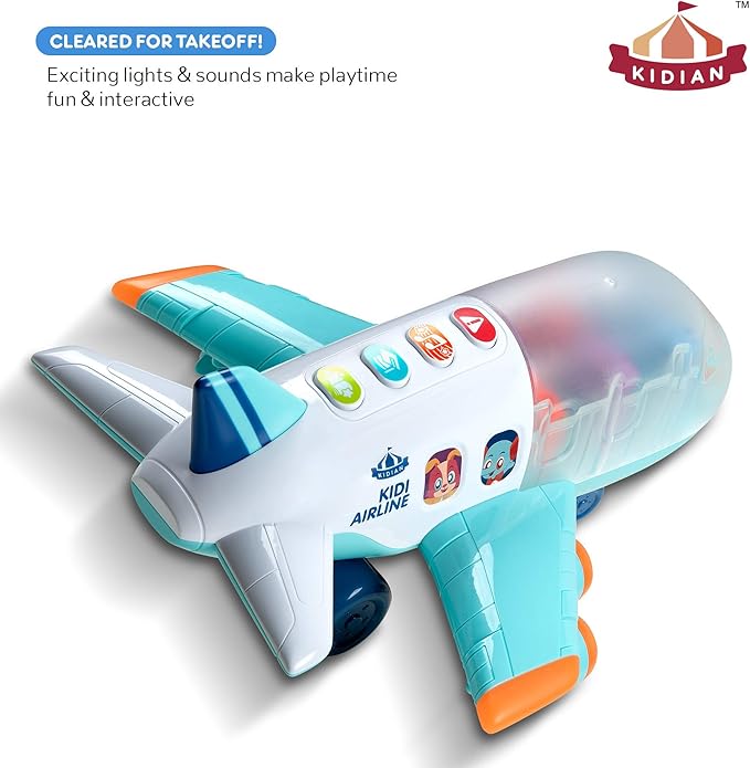 Flybar Kidian Toy Airplane – Interactive Airplane Toy, Toddler Airplane, Airplane Toys for 3 Year Old Kids, Airplane Toy for Boys and Girls
