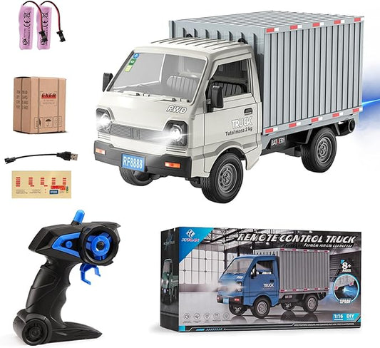 RC Car 1/16 RC Drift Car RTR Remote Control Racing Pickup Truck 2WD Truck Drift Crawler Off Road 2.4G with Spray Music and Light Vehicle Hobby Grade Toy Model for Kids and Adult (White-2)