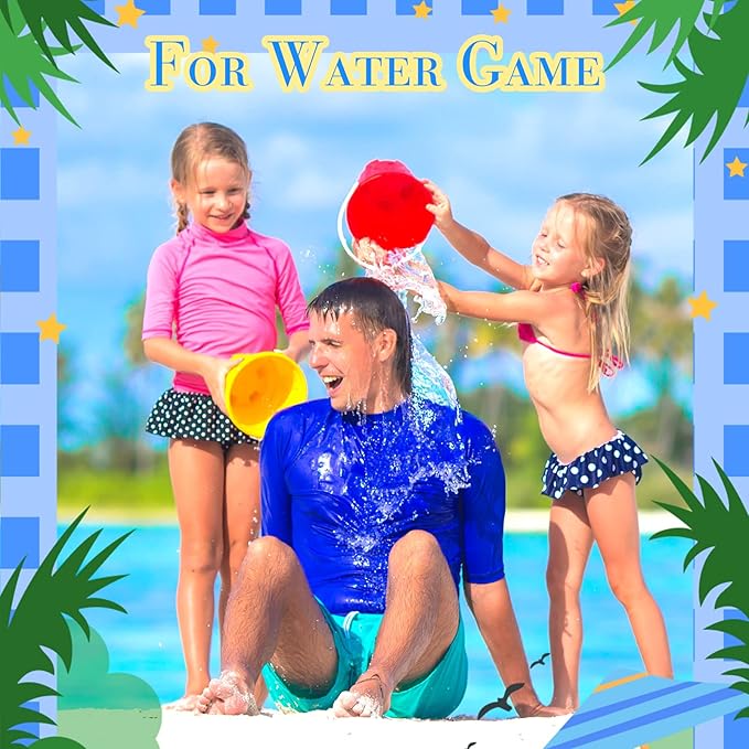 Sratte 24 Packs Beach Sand Buckets and Shovels Sets for Boys Girls, Plastic Beach Pails Sand Toys for Summer Pool Party Favors