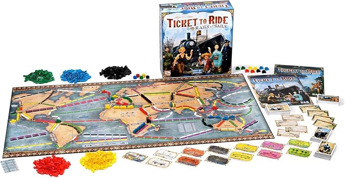 Ticket to Ride Rails & Sails Board Game - Train Route-Building Strategy Game, Fun Family Game for Kids & Adults, Ages 10+, 2-5 Players, 90-120 Minute Playtime, Made by Days of Wonder