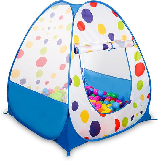 EocuSun Pop Up Playhouse, Ball Pit Kids Play Tent for Indoor & Outdoor, Foldable Tent for Kids Girls & Boys Toys (Balls Not Included) (Blue)