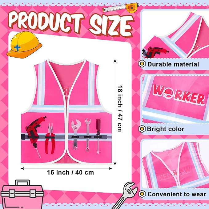 Panitay 12 Pcs Kids Community Helper Dress up Vest, Boy & Girl Career Cosplay Party Costume for Toddlers Occupation Role Play