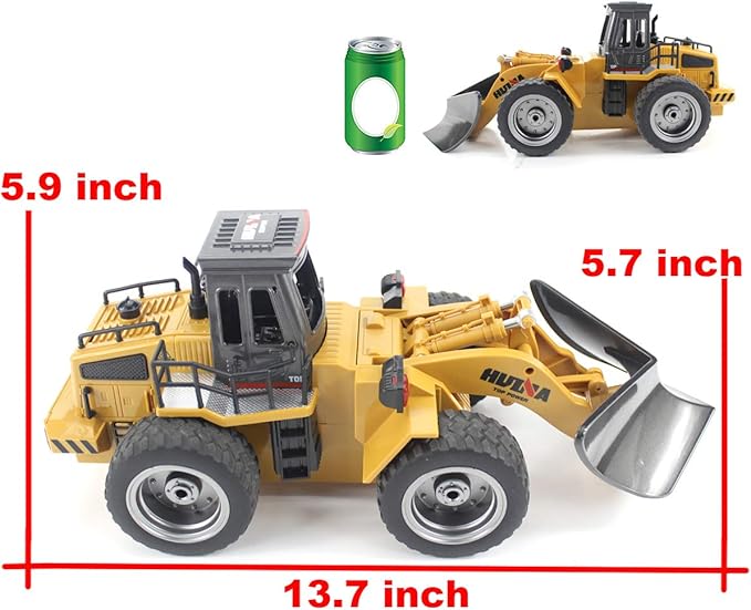 fisca RC Truck Remote Control Snow Plow 6 Channel 2.4G Alloy Snow Sweeper Vehicle 4WD Tractor Toy with Lights for Kids