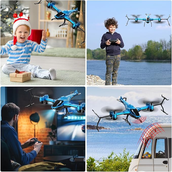 VATOS RC Helicopter 2.4G, All in 1 Remote Control Helicopter Super Function 360° Flip, Obstacle Avoidance, Altitude Hold, One Key take Off/Landing, RC Plane Toy Gifts for Kids Adults