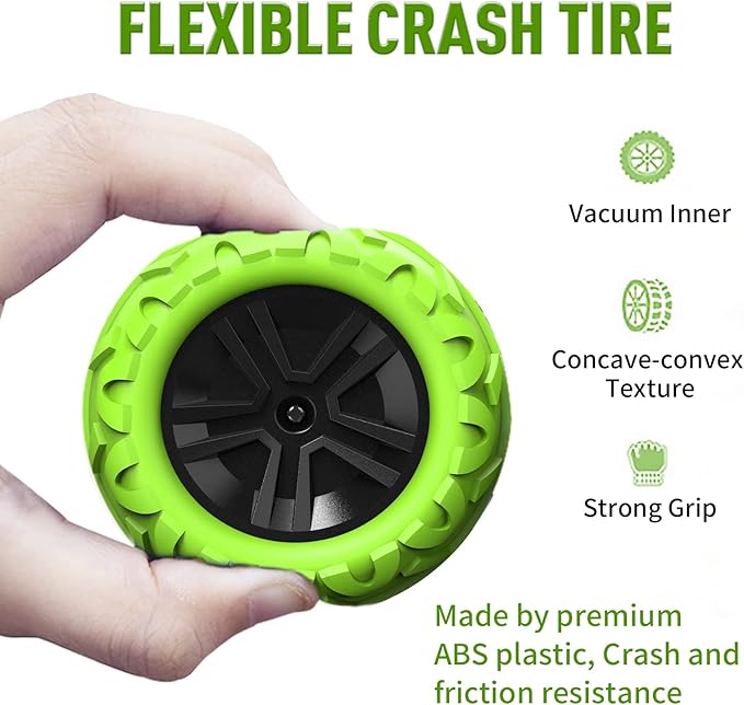 Remote Control Car for Kids 3-12 Years Old, Birthday Gift Toy for Boys Age 4 5 6 7 8, RC Car Stunt with Light 4WD Double Side Racing Vehicle 360° Flips Offroad Indoor Outdoor Sand Grass Garden Green