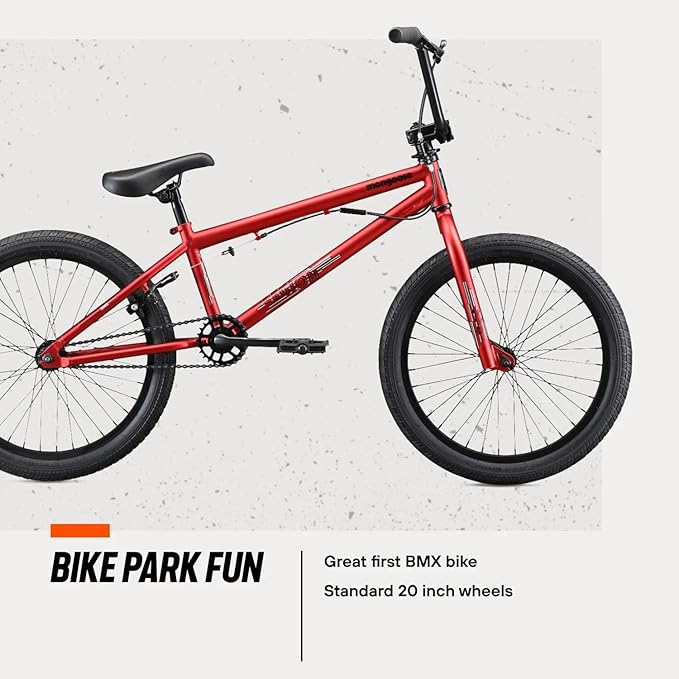 Mongoose Legion Kids Freestyle Sidewalk BMX Bike, Beginner Riders, Boys and Girls, 16-20-inch Wheels, Hi-Ten Steel Frame, Micro Drive BMX Gearing