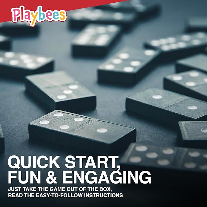 Mini Wooden Dominoes Set - 12 Pack - Classic Double Six Domino Game in a Wooden Case - Educational Board Games & Activity for Teens, Adults