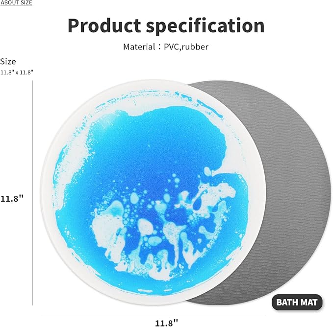 Art3d 4PCS Round Sensory Floor Tiles for Kids, Toddlers and Children, Colorful Liquid Sensory Activity Mat for Active Play and Decorative