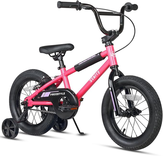 12 14 16 18 Inch Kids Bike BMX Style Bicycle with Training Wheels Coaster Brake for 1-10 Years Old Toddlers Boys Girls Multiple Colors