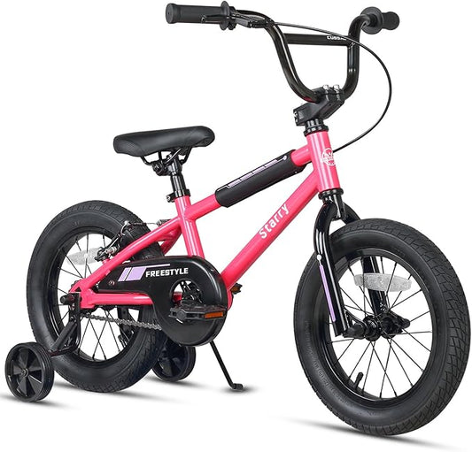 12 14 16 18 Inch Kids Bike BMX Style Bicycle with Training Wheels Coaster Brake for 1-10 Years Old Toddlers Boys Girls Multiple Colors