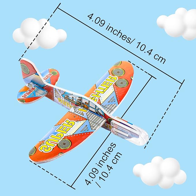 Libima 144 Pcs Foam Airplanes Toy for Kids Bulk Glider Planes Outdoor Flying Toys Airplane Party Favors Individually Wrapped Foam Plane Kit for Birthday Party Carnival Classroom Prizes