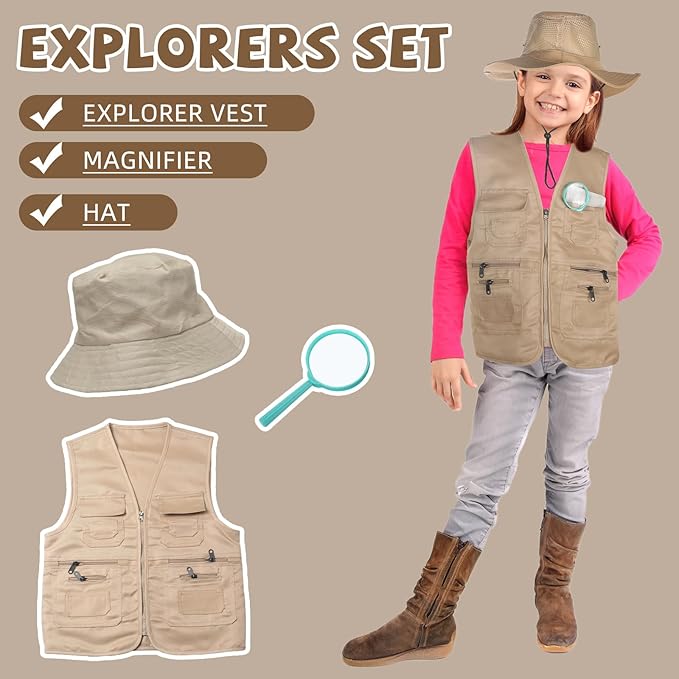 Vicenpal 4 Sets 12 Pcs Pretend Play Kids Costumes Set Christmas Gifts Role Play Costume Dress Costume for Kids Boys Girls