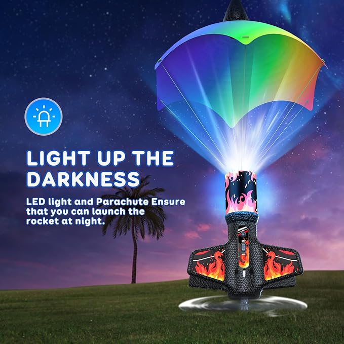 Rocket Launcher, 200 Feet of Flight Altitude, Model Rocket Kits with Launch Set, Ultra-high Flying Rocket, Rocket Toy, Kids Outdoor Toys, Gift for Kids Ages 8-12 Children's Day Gift - Red