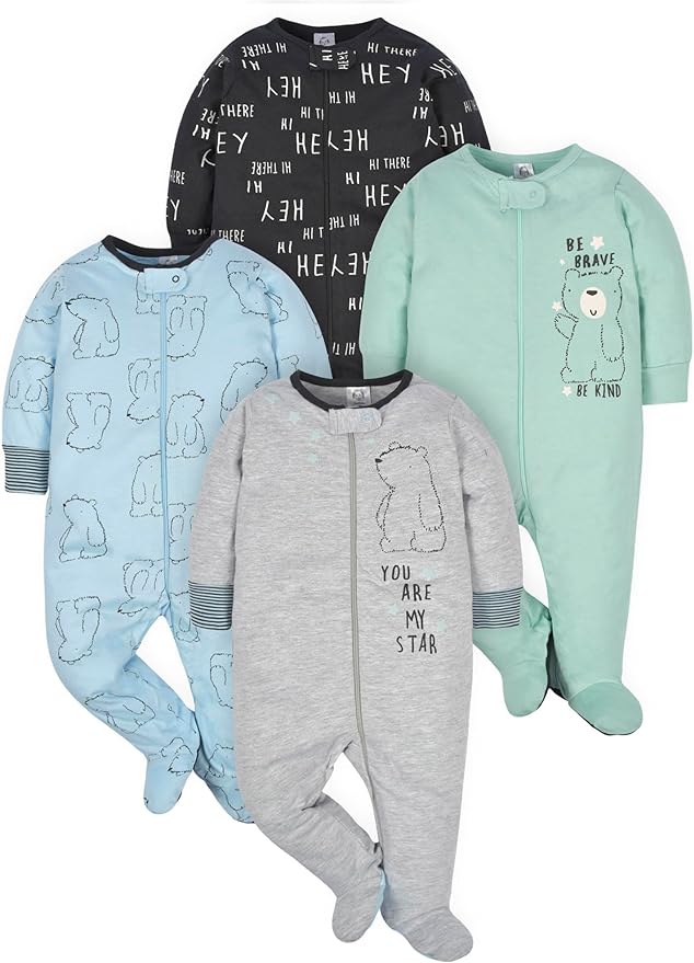Gerber Baby Boys 4 Pack Sleep 'N Play Footie