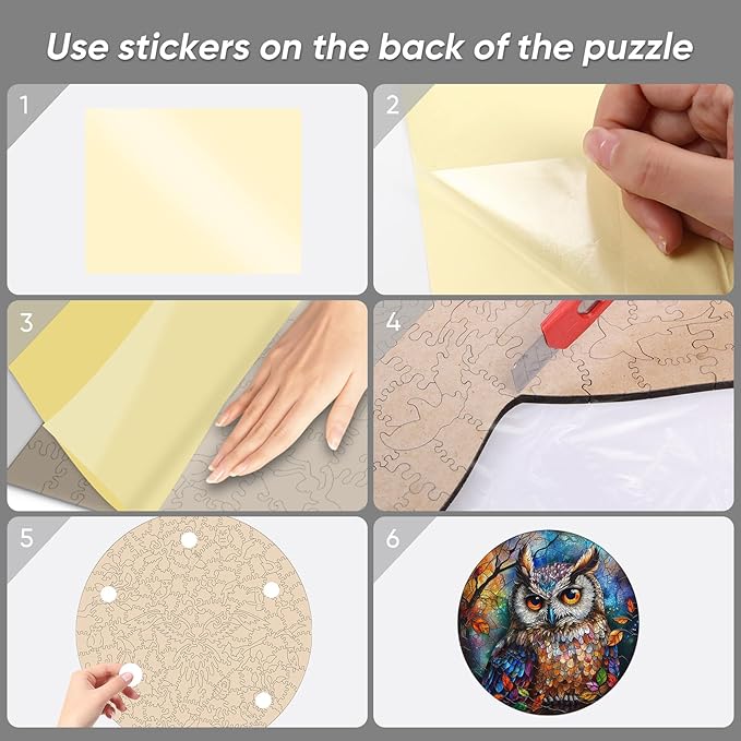 Stained Glass Owl 200 Pieces Wooden Jigsaw Puzzles for Adults with Unique Irregular Shape Fun Challenging Bird Puzzles for Kids and Couples on Birthday,Children’s Day,Christmas 11.3"x11.3"