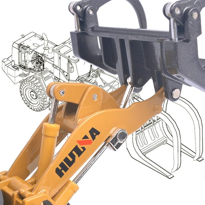 Ailejia 1/50 Scale Diecast Wood Grab Construction Vehicle Toys Timber Grab Truck Heavy Wooden/Building Articulated Alloy Construction Vehicle Model Engineering Car Toy boy Gift (Wood Grab)