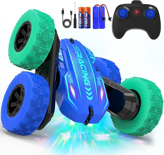 Remote Control Car for Boys 4-7, RC Car for Kids, 360° Stunt Rotating Double-Sided Race Remote Cars with Headlights, Fun Toys Christmas Birthday Gifts for 4-7 8-12 Years Old Boys Girls