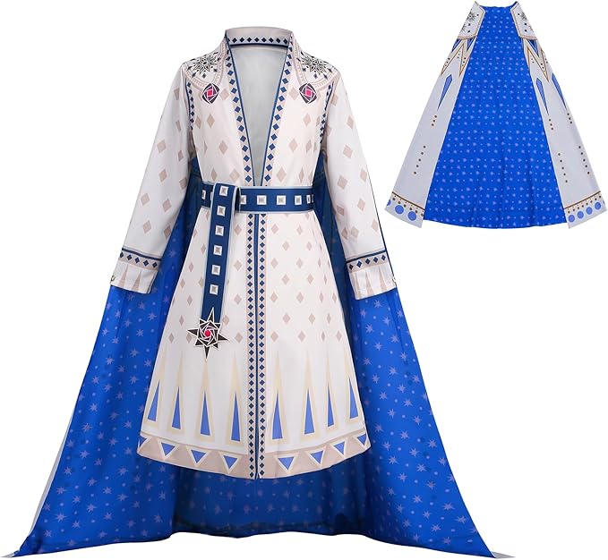 Wish Amaya Queen Costume for Girls Dress up Cosplay Costume Halloween Outfits with Necklace