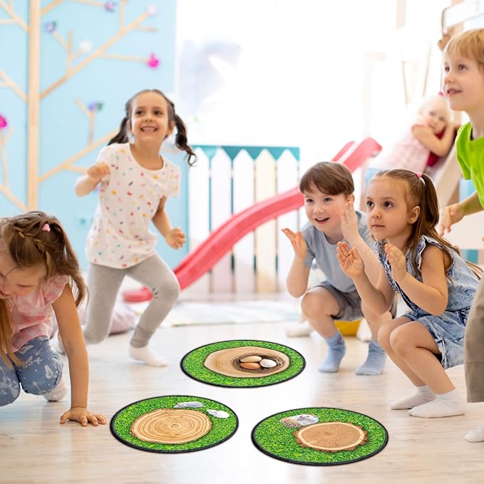 Nuanchu 12 Pcs Kids Carpet Circle Seats for Classroom 16 Inch Round Floor Mat Kids Floor Cushions Soft Educational Classroom Rug Non Slip for School Learning Playing Areas(Animal Style)