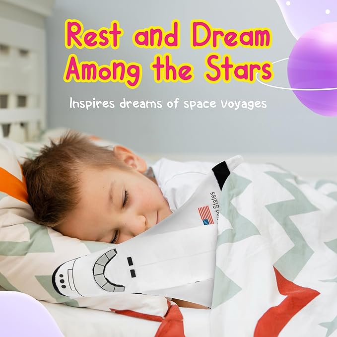 Space Shuttle Plush Toy 14 " & Saturn Rocket 17 ", Mission Ship for Kids, Christmas & Birthday Gifts for Little Astronauts, Boys & Girls, Soft & Huggable, Fun, Great for Imaginative Play